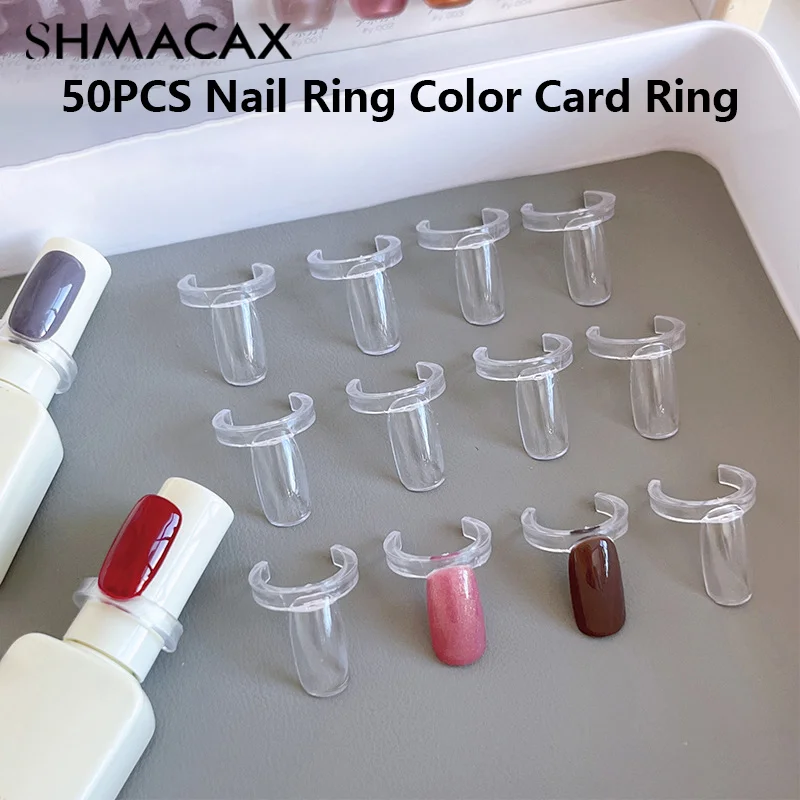 50 Stück transparenter Nagel Display Ring DIY Color Board Display Ring Nagellack Farbe Display Karten ring für Maniküre Display Tool