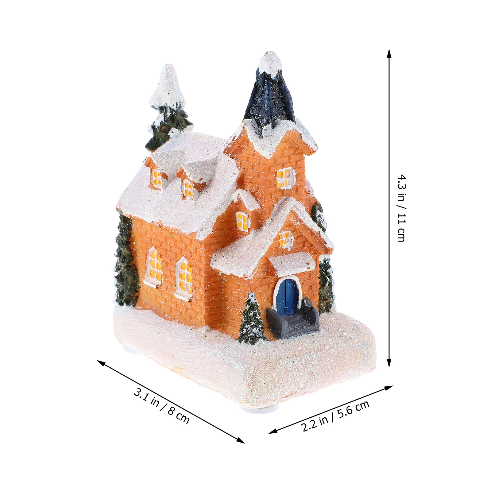 

1pc Luminous Christmas Mini House Resin Decorative Ornament Table Centerpiece Light Up Xmas Village Decoration Party Wedding New