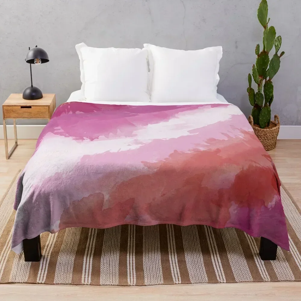 

Lesbian Watercolor Pride Throw Blanket Luxurious Soft Fuzzy Blanket for Sofa Bed