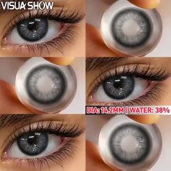 VISUASHOW  Myopia Colored Contact Lenses, 6-Month Disposable Soft Lens, Natural Finish with Diopters, for Daily Beauty Makeup