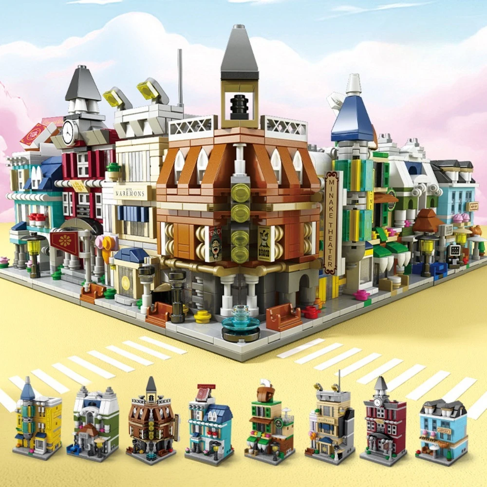 

GSF Moc Architecture Street View Building Blocks coffee Store Restaurant Room Children City Construction Brick Toy Set Gift