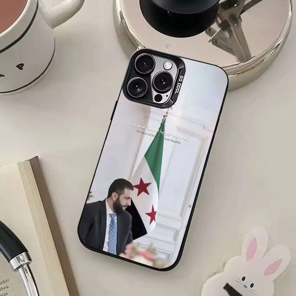 Casing HP Warna-warni Perak Bertuliskan Bendera Suriah Ahmed Al Sharaa Untuk iPhone 17 16 15 14 13 12 11 Plus Pro Max Plus