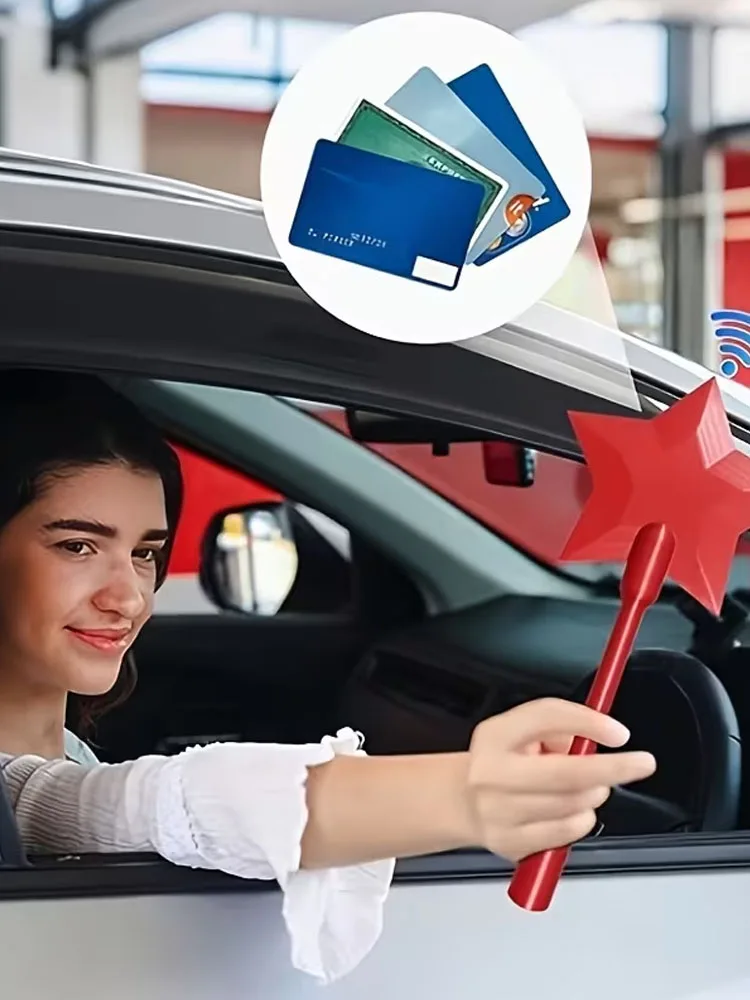 3D-geprinte toverstaf creditcardhouder, draagbare, lichtgewicht, ster-vormige kaarthouder voor dagelijks gebruik, origineel cadeau - afbeelding 2