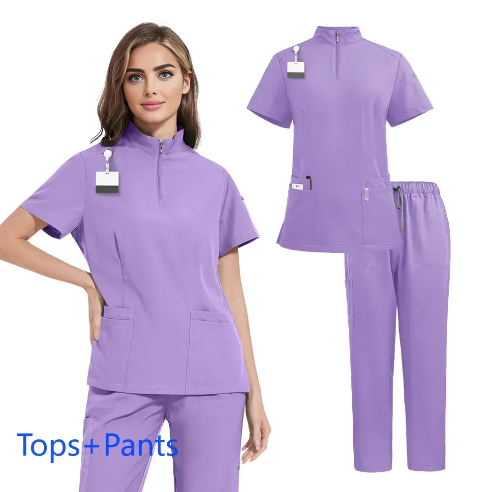 Uniformi mediche Infermiera Salone di bellezza Abbigliamento da lavoro Clinico Unisex Top Pantaloni Dottore Tuta infermieristica Uniformi chirurgiche Negozio di animali ScrubsSet