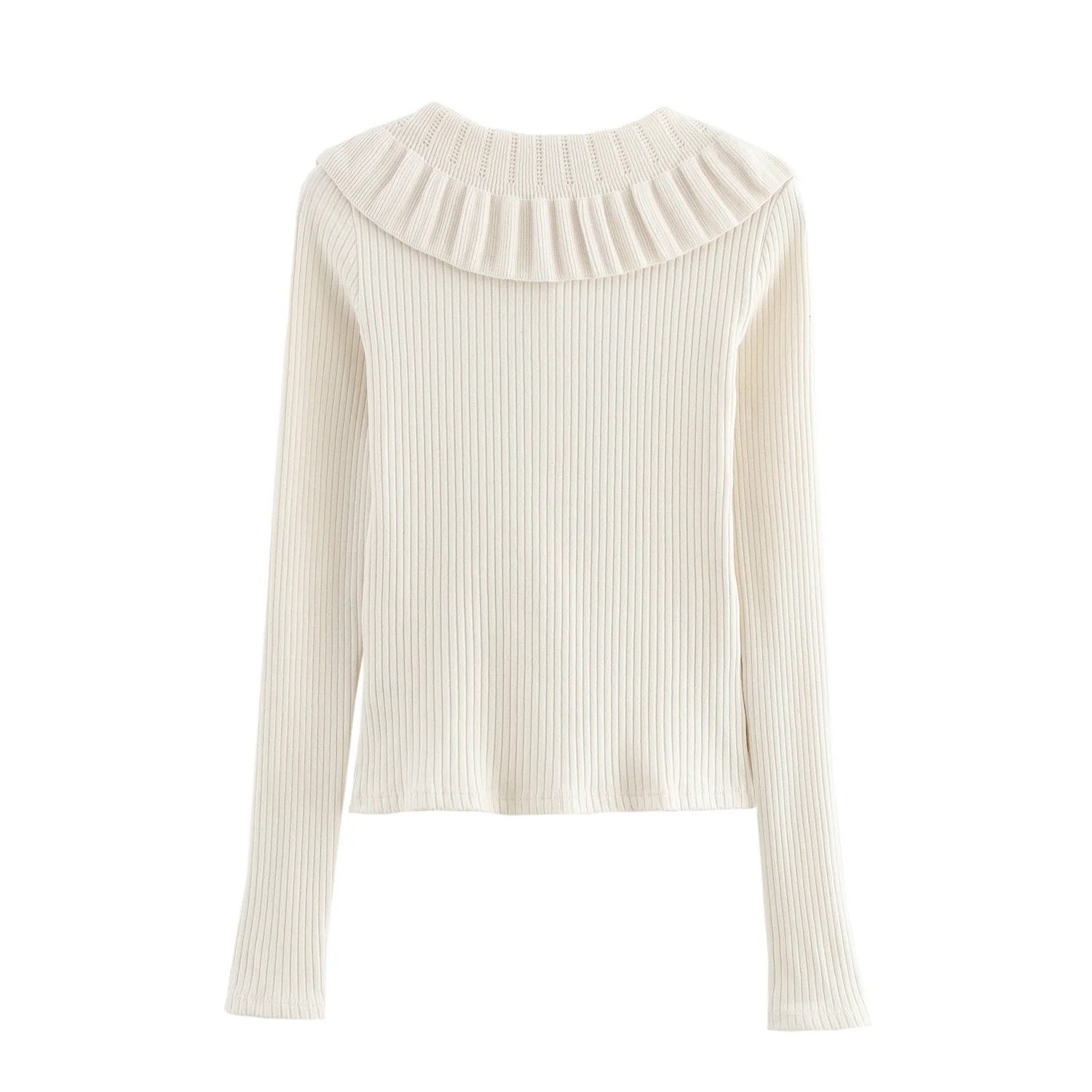 Vrouwen Strik Hals Trui Vest Vest voor Vrouwen Lange Mouw Geribbelde Truien Outerwears Tops Vrouwen 4770156