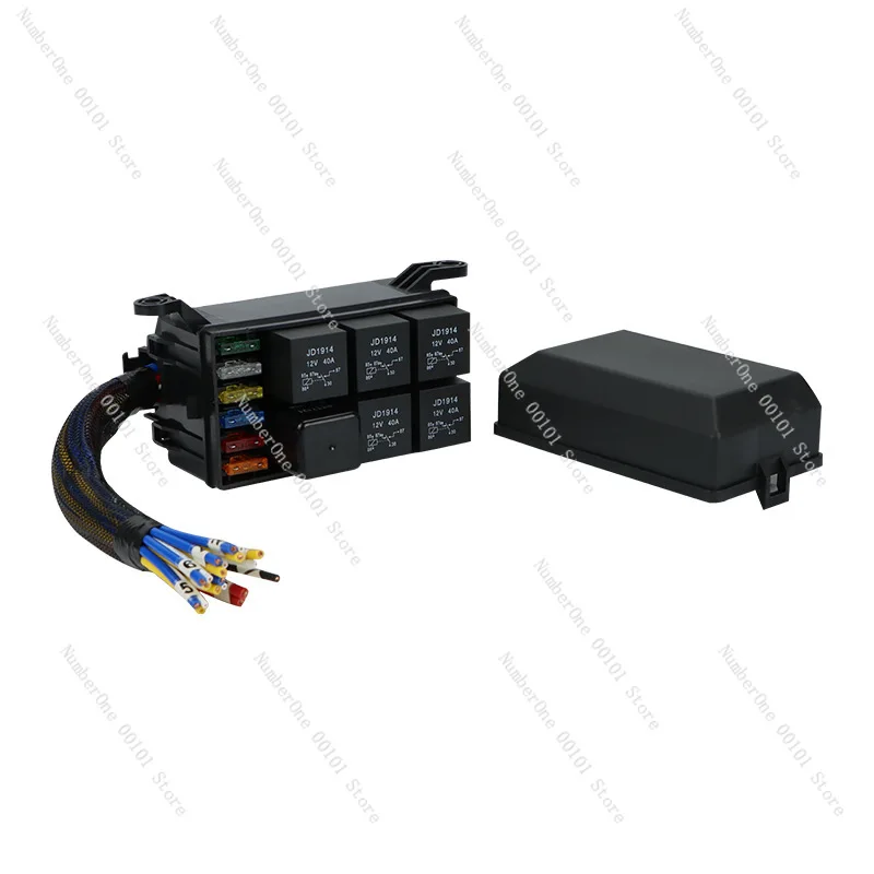 Discount car relay 6-way fuse box engine fuse assembly cabin line modification master control box