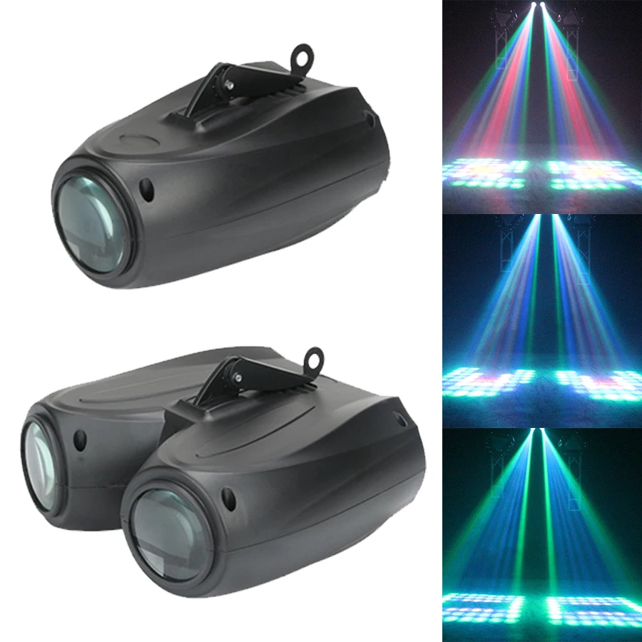 Colorful 20W RGBW Pattern Stage Effect Light Sound Control Self-Propelled LED Double Head Airship Projector Light DJ Disco Party