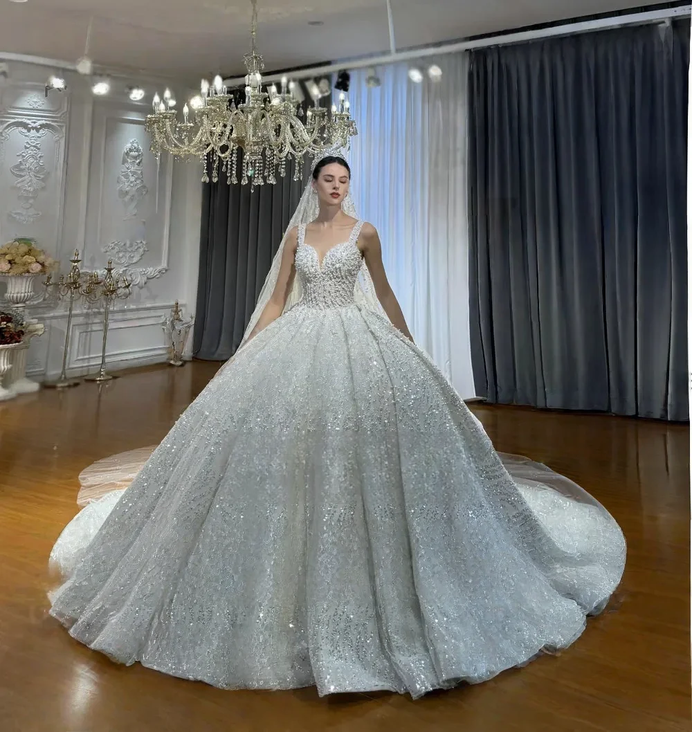 Customized Luxury DuBai Style Heavy Beading Wedding Dress   Amanda Novias Official