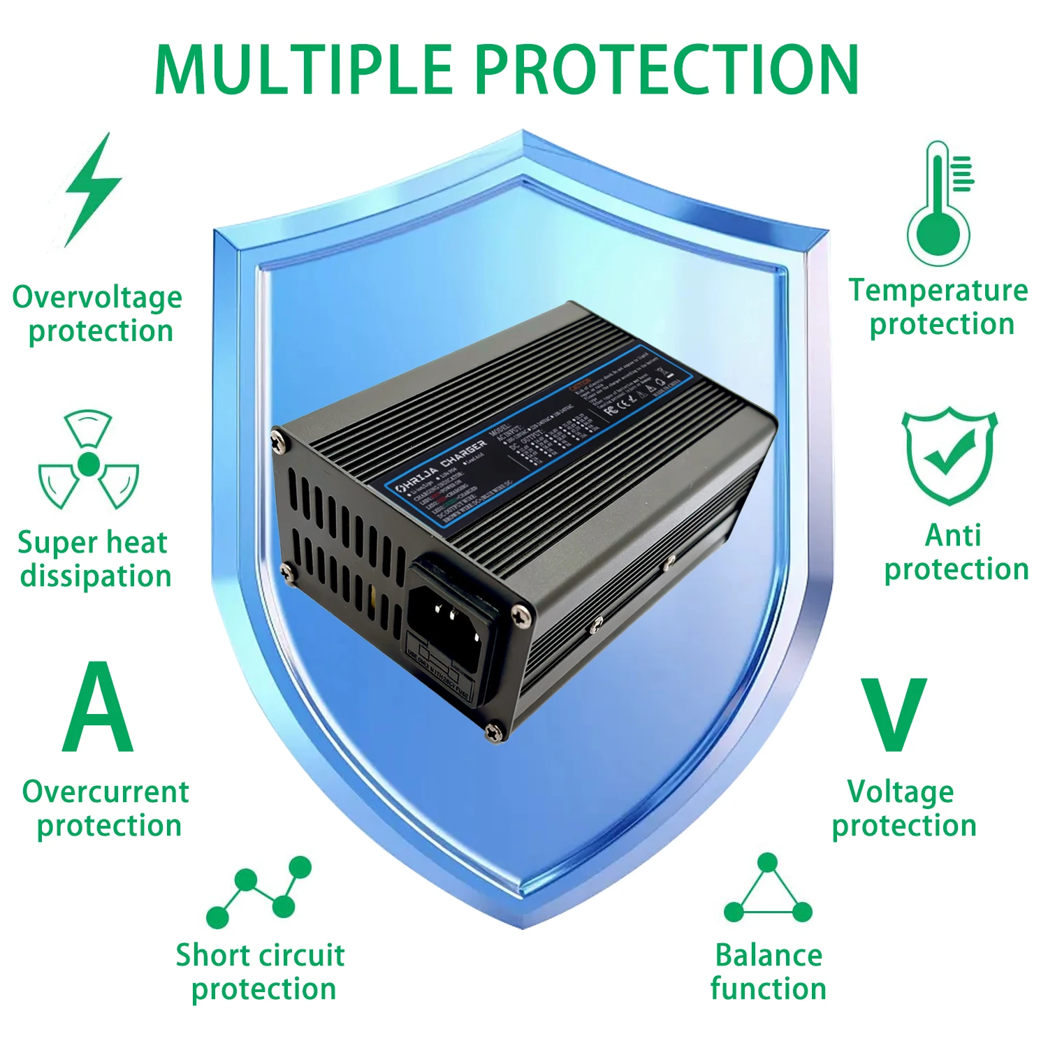 분리형 커넥터 54.75V 5A 알루미늄 케이스 Lifepo4 배터리 고속 충전기 48V 15S Lifepo4 배터리 충전기 냉각 팬