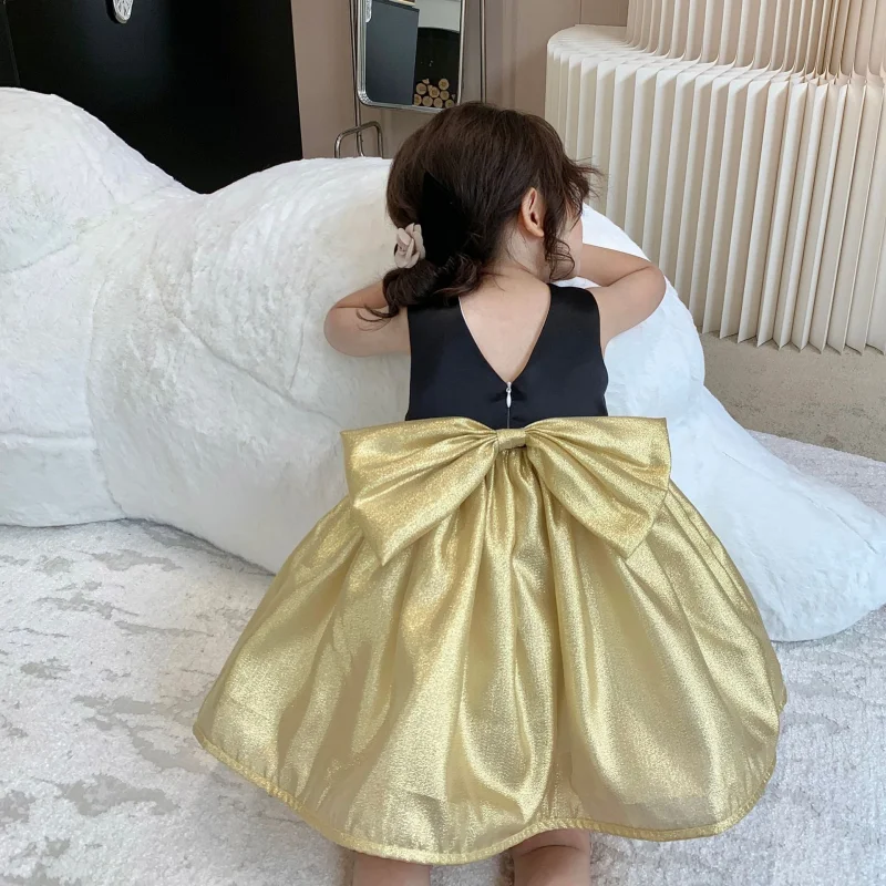 slim fit dress slacks Girls' Party Dress Lame Puff Shoulder – Sara's Children's Boutique