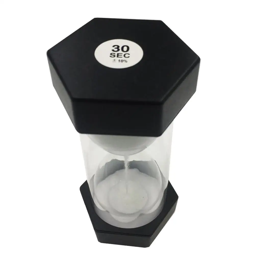 Hex 30-second Sand Timer Yoga Clock Hourglass Sandglass Gift Black