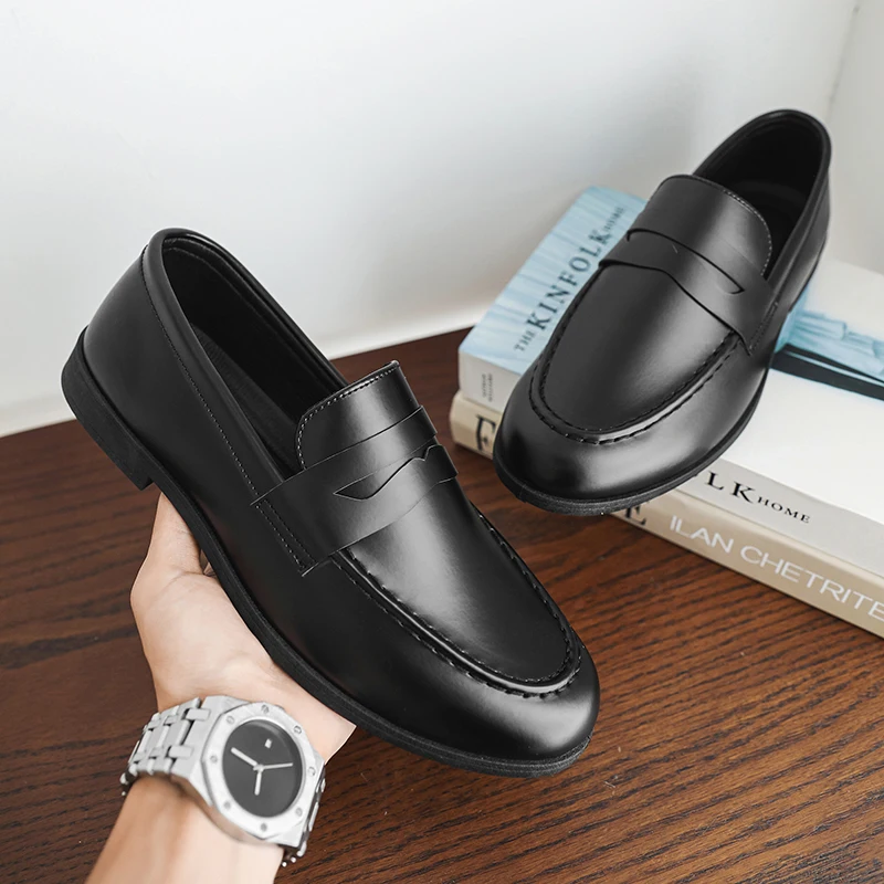 

Мужские лоферы для деловых поездок, повседневные дышащие замшевые туфли в стиле преппи, уличные нескользящие туфли на плоской подошве для ежедневных прогулок и вождения