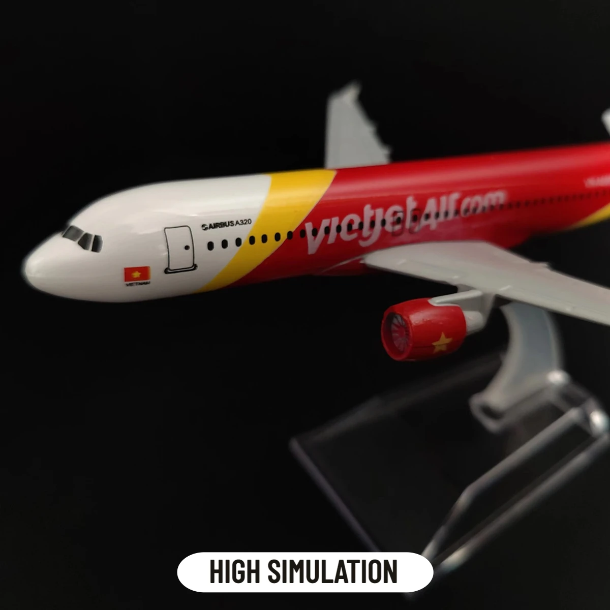 Scale 1:400 Metal Aircraft Replica 15cm Vietjet A320 Airline Boeing Airbus Airplane Model Miniature Gift for Boys