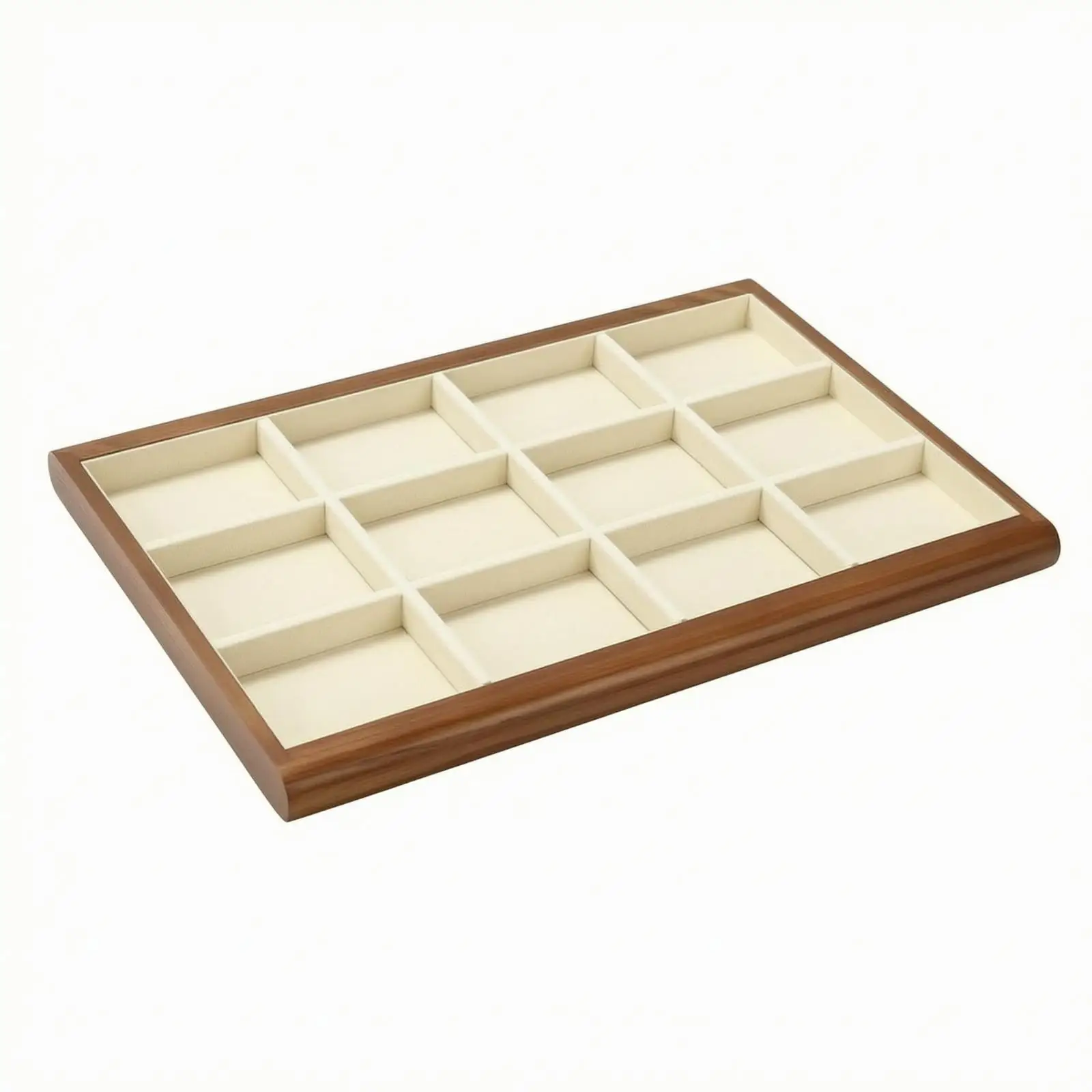Solid Wood Jewelry Display Tray Organizer Box for Rings Necklaces Pendants Storage Showcase Counter Presentation