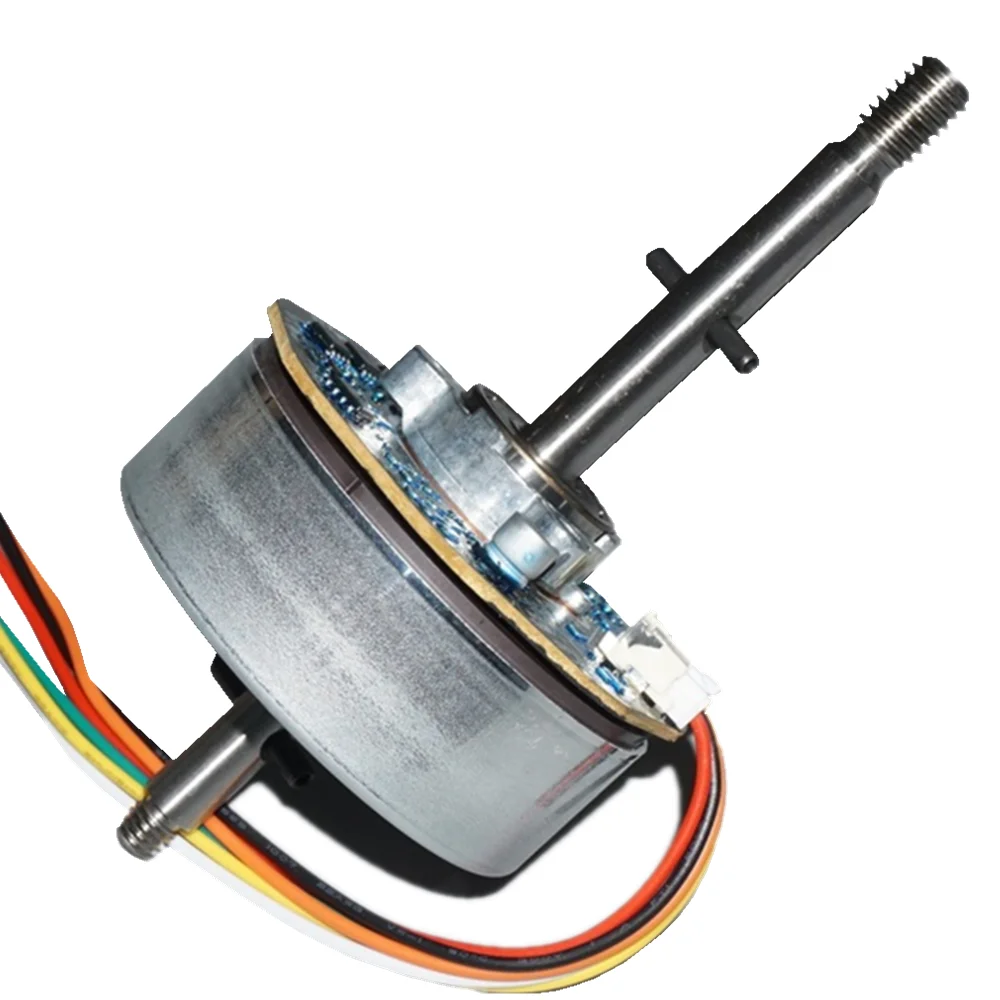 محرك بدون فرشاة بعمود الإخراج المزدوج DC24V لتنقية الهواء محرك مروحة متغير التردد بدون فرش #1