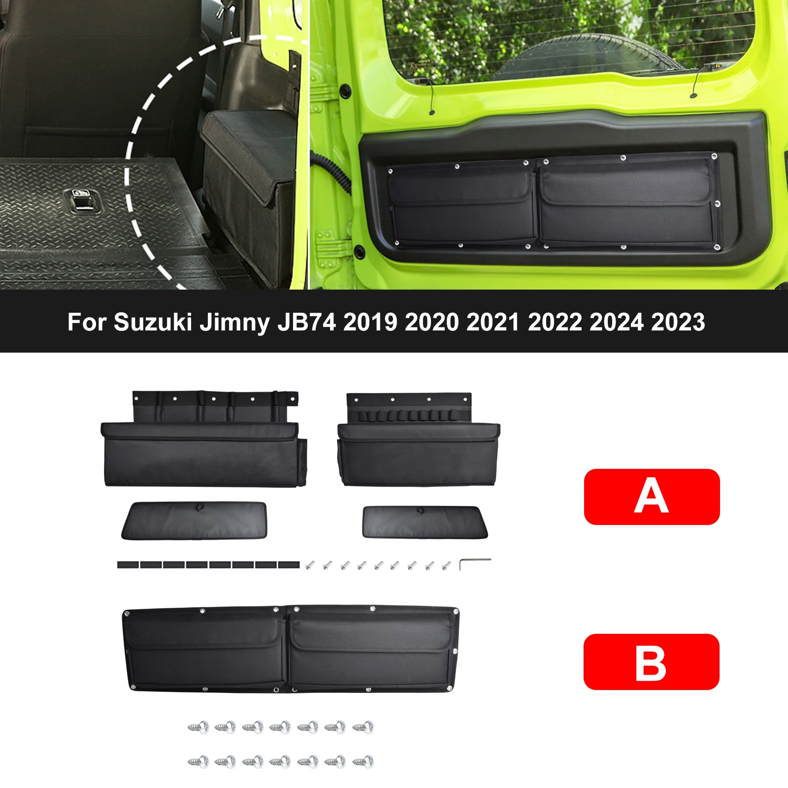 

CKEGUO Foldable Rear Trunk Side Storage Bag Organizer Box Multifunctional Accessories for Suzuki Jimny 2019 2020 2021 2022 2023