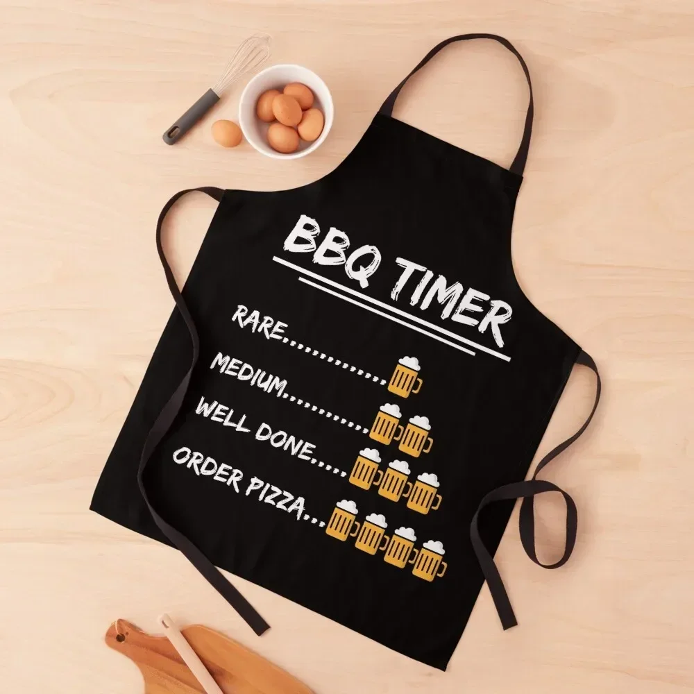 

BBQ Timer Funny Barbecue Drinking Beer Apron Barber Art Apron