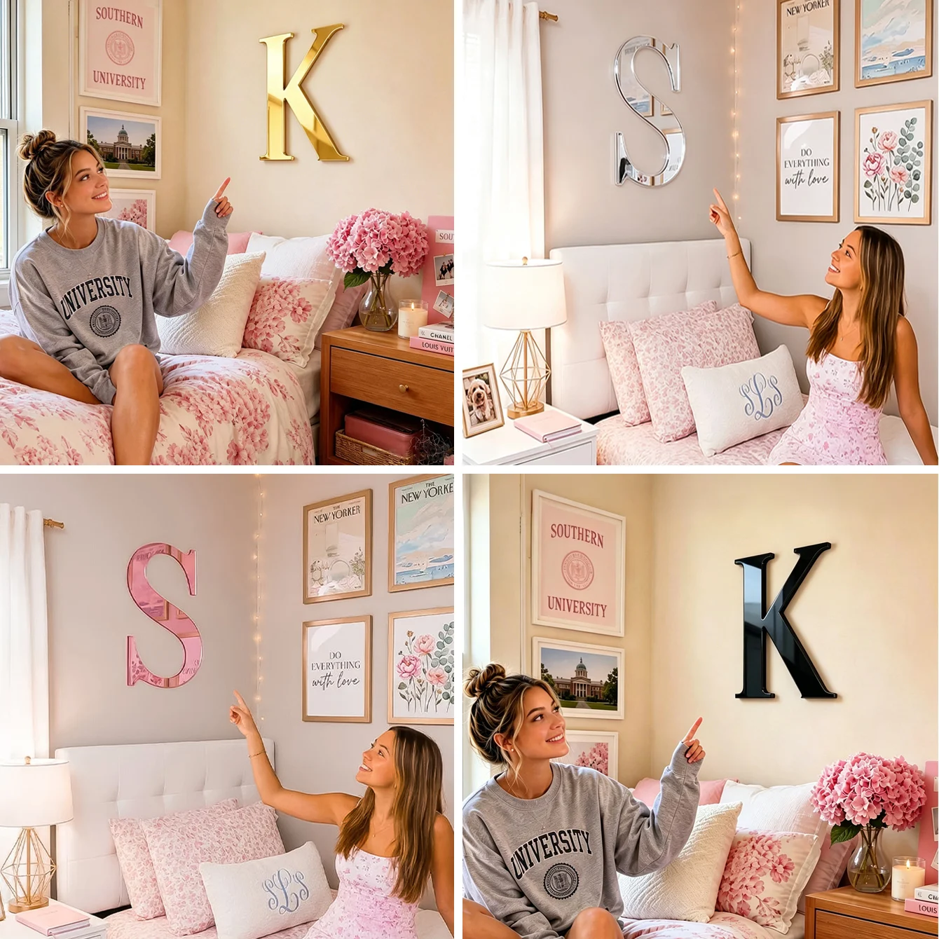 Customized name dormitory acrylic signs, acrylic letters, dorm room decorations, college dormitory door signs, bedroom decorations, room decorations, back-to-school season gifts, gifts for girls, personalized name sign view 6