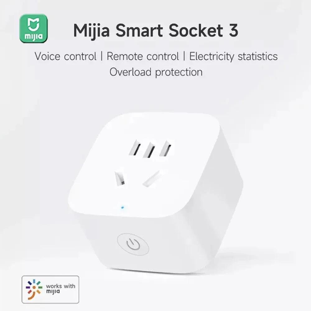 

Умная розетка Mijia 3, Wi-Fi адаптер с дистанционным управлением, работает с приложением Mijia