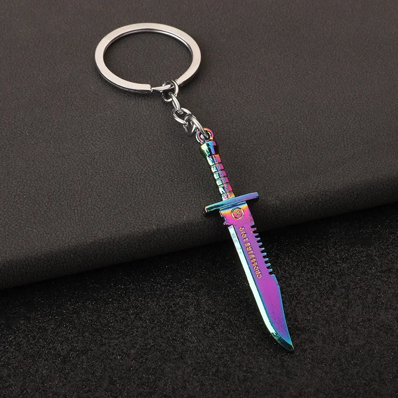 Mini Valorant Melee Reaver Keychain, Jogo Periférico Samurai Devil Dagger, Metal Chaveiro Pingente, Presente da jóia masculina, 2.0