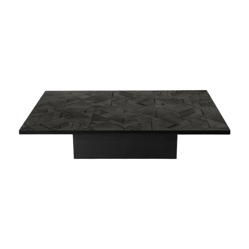 Furniture, teak square coffee table, large apartment, advanced sense of wabi-sabi