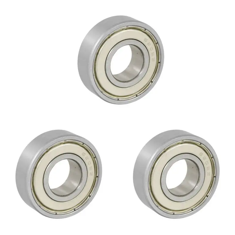 

3 Pcs 15X35x11mm Shielded Miniature Deep Groove Ball Radial 6202Z Ball Bearing Silver + White-AA26