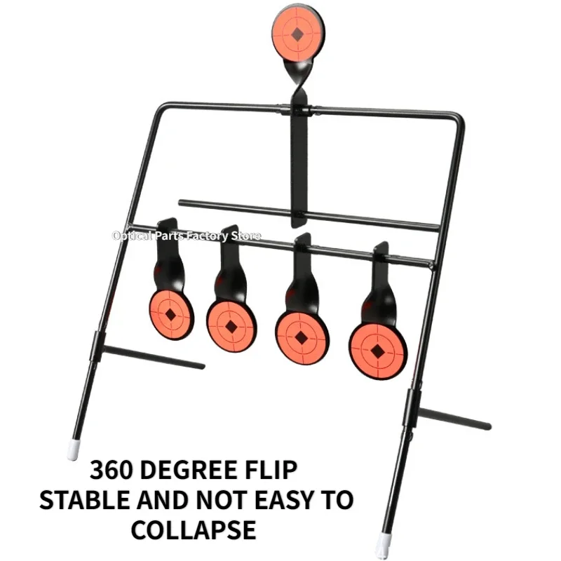 Rotating Metal Target Stand 4+1 Shooting Training Iron Targets for Airsoft, Air Rifle, Air Pistol