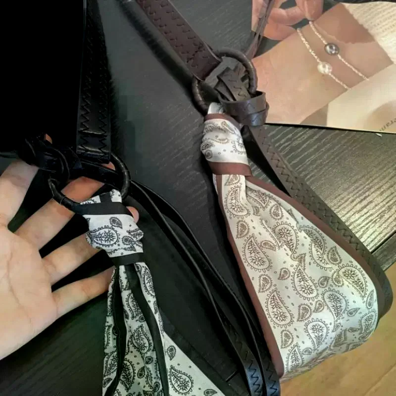 أزياء غير ثقب عقدة نمط أحزمة بو الجلود رقيقة حزام المرأة الجينز فستان ديكور حزام