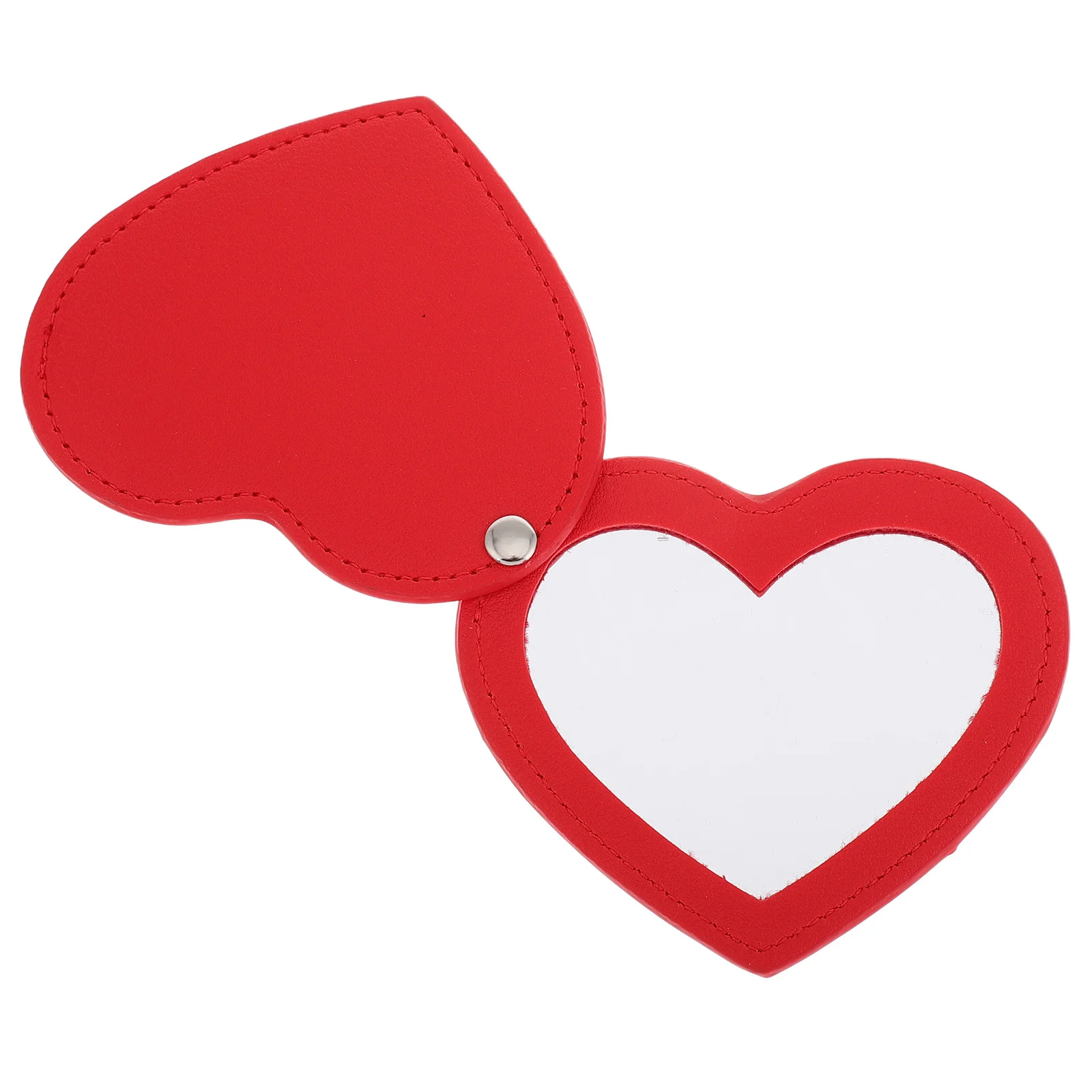 مرآة مكياج مدمجة على شكل قلب مع مرآة سفر صغيرة للحماية من البولي يوريثان للنساء والفتيات أداة محفظة جيب لطيفة