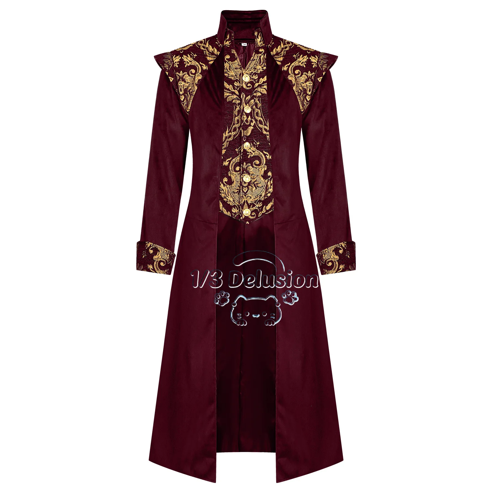 Chaqueta de frac medieval steampunk para hombre, abrigo formal gótico victoriano, traje de palacio vintage, disfraz de cosplay 1/3 Delusion