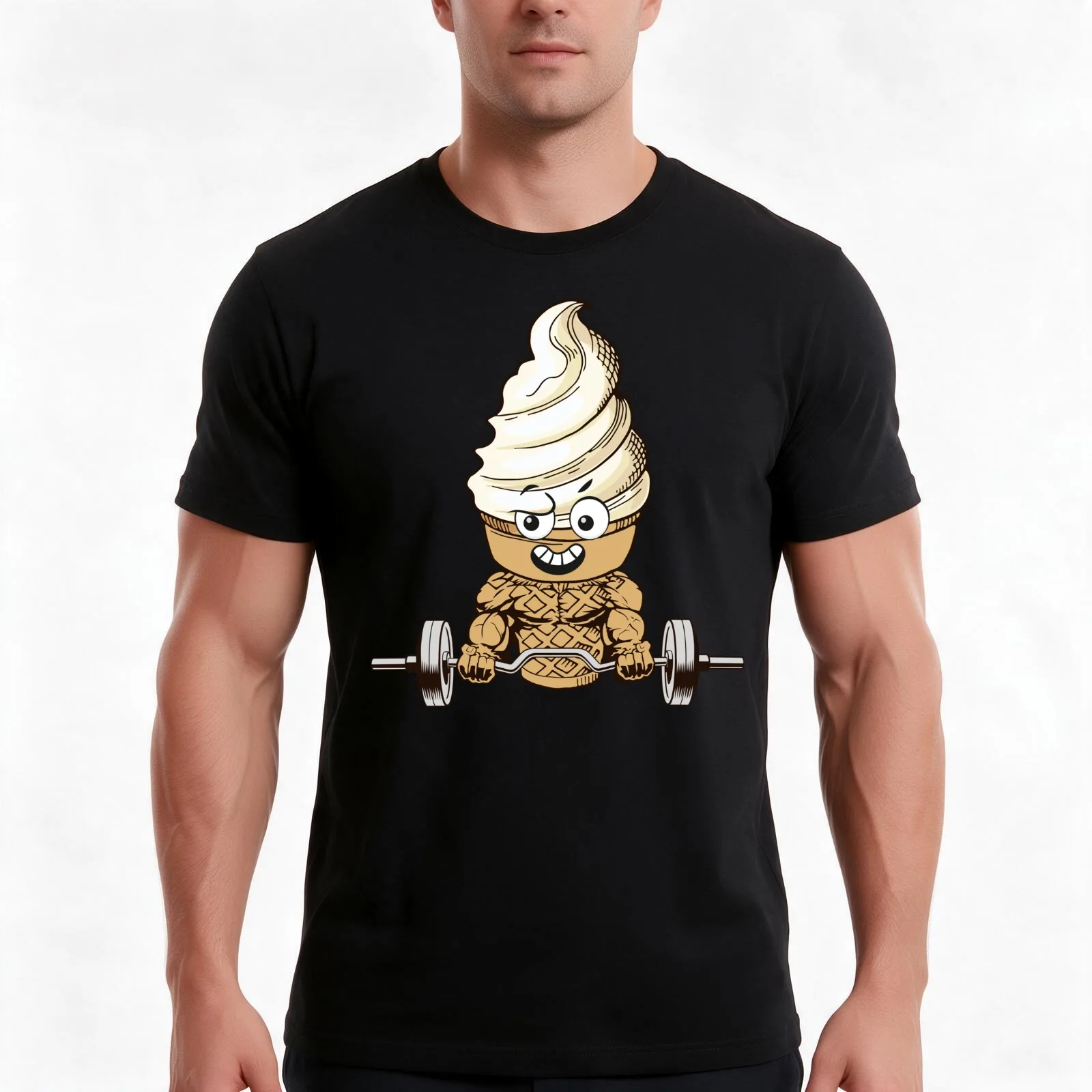 Shredded Ice Cream Cone - Bodxbuilding Fitness Powerlifting Crossfit T-Shirt Summer Casual Cotton Tee Vintage Graphic Print