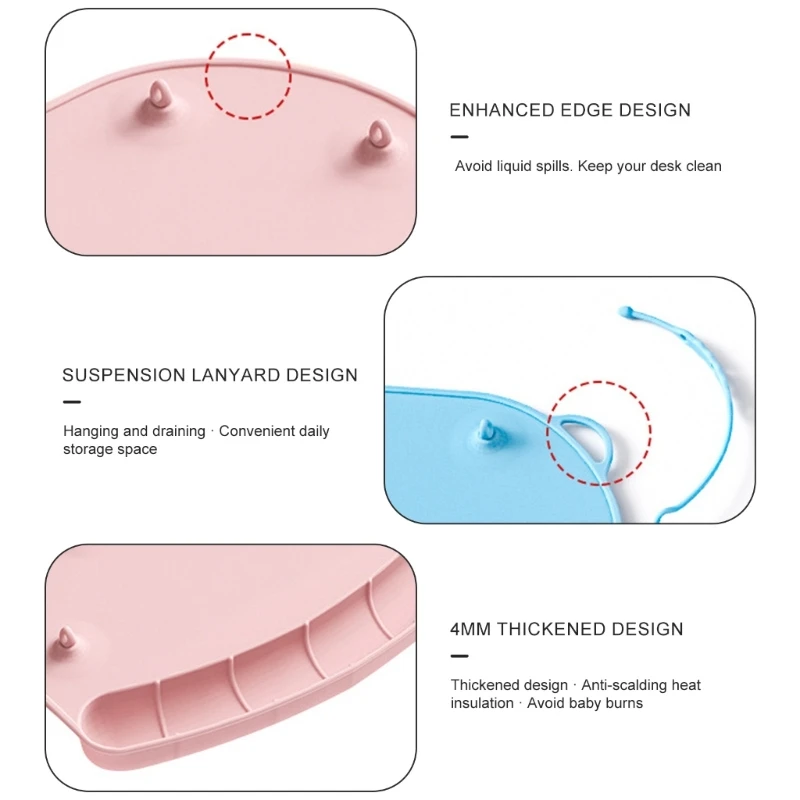 Neues BPA-freies Baby-Lätzchen, Silikon-Tischset mit Taschen zum Fangen von Lebensmitteln, faltbar, rutschfest, für Kleinkinder, zum Füttern, Lätzchen mit Umhängeband