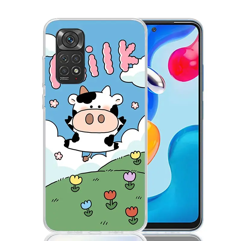 Dairy Cattle Cow Speckle Cute Phone Case For Xiaomi Redmi Note 14 13 12S 12 11S 11T 11E Pro Plus 10S 10 Art Customized Coque Cap