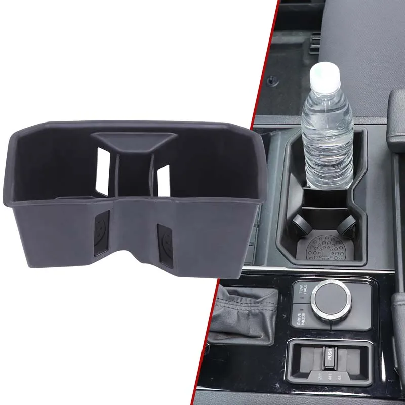 Cup Holder Protector Liner TPE Anti Slip Cup Holder Sleeve Dustproof Drink Holder For Toyota Tundra XK70 Sequoia XK80 2022-2023