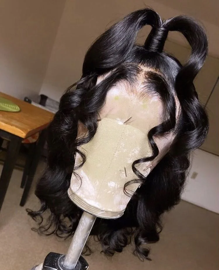 34 Inch Body Wave Wig 13x4 Lace Front Wigs Human Hair 13x6 Lace Front Body Wave Wig 5*5 Pre-Cut Glueless Body Wave Wig For Women With Baby Hair Natural Black Color 200 Density