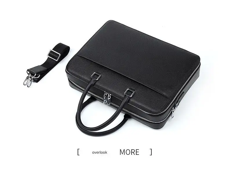Echtleder Herren-Aktentasche Rindsleder Business Multifunktionale Laptoptasche Große Kapazität Handtasche – Detail 20