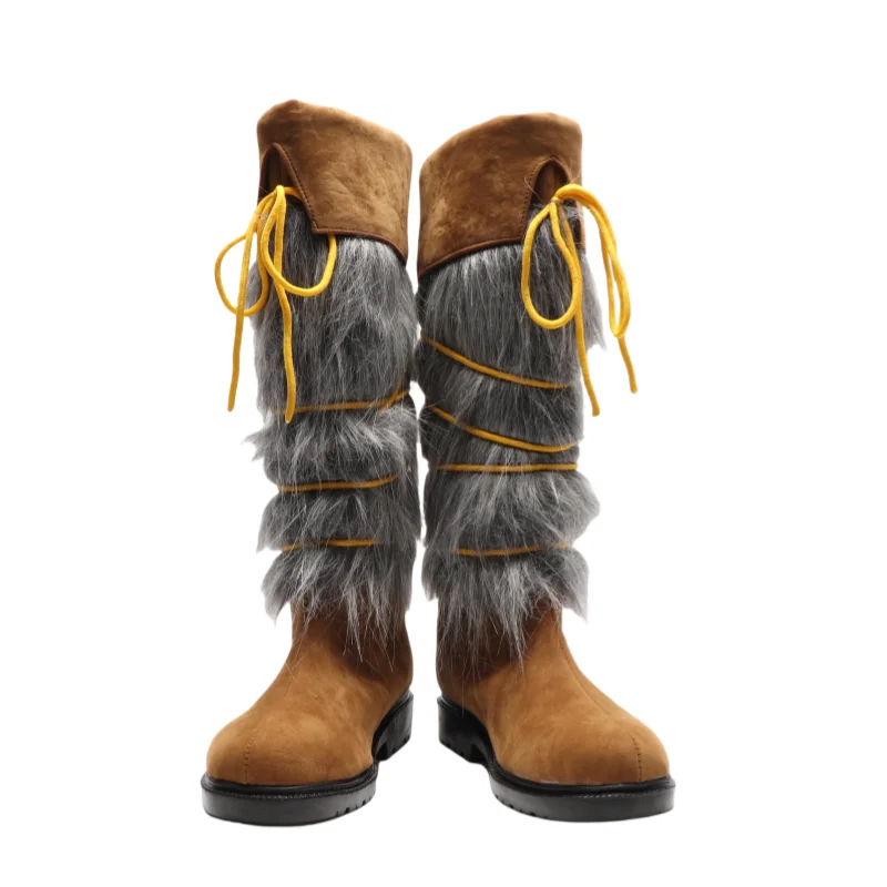 VINLAND SAGA Thorfinn Karlsefni Costume Cosplay Scarpe Anime Stivali fatti a mano in ecopelle