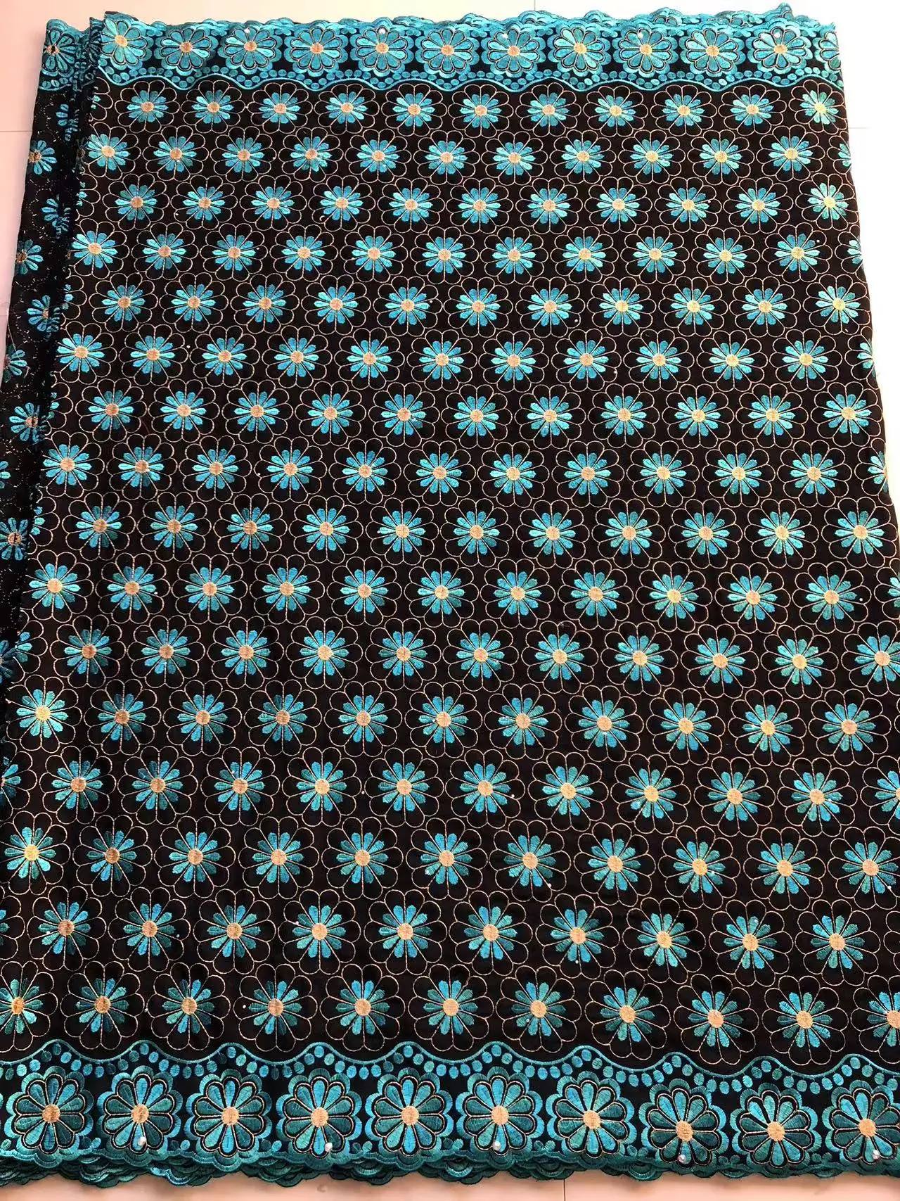 African Cotton Lace Fabric 2024 High Quality Swiss Voile Lace With Stones Nigerian Cotton Fabric For Women Prom Dresses Sewing