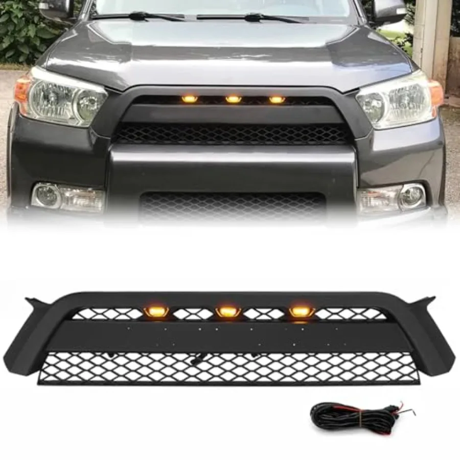 

Передняя решетка, совместимая с 2012 2013 2014 2015 4Runner, сменная решетка из АБС-пластика, решетка переднего бампера со светодиодной подсветкой и надписью