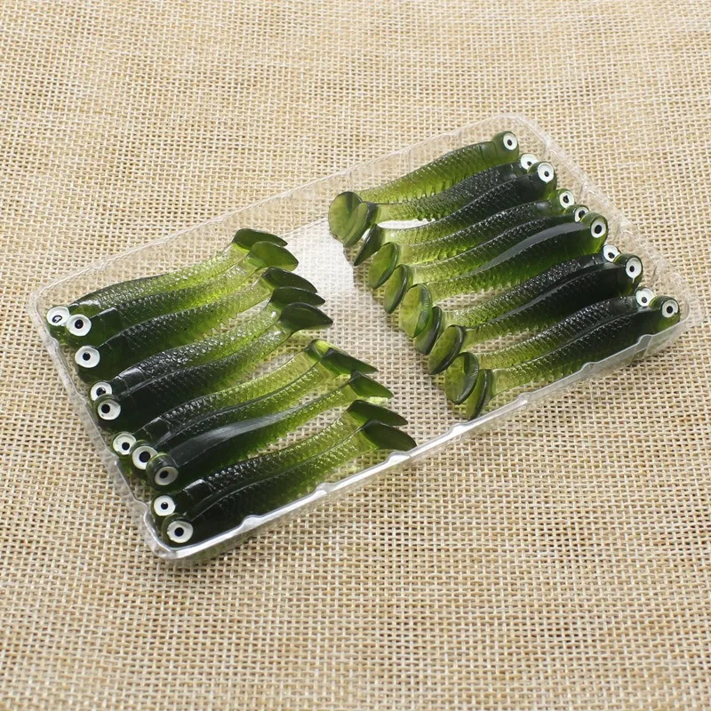 توهج في الظلام الصيد إغراء لينة سيليكون واقعية شكل الأسماك الطعم ليلة الصيد أداة أساسية المياه العذبة المياه المالحة 5/10 قطعة #3