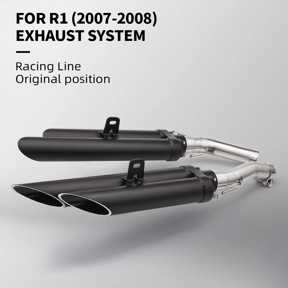 

Motorcycle Exhaust Muffle Middle Link Middle Pipe For YZF-R1 R1 2007-2008 Slip on