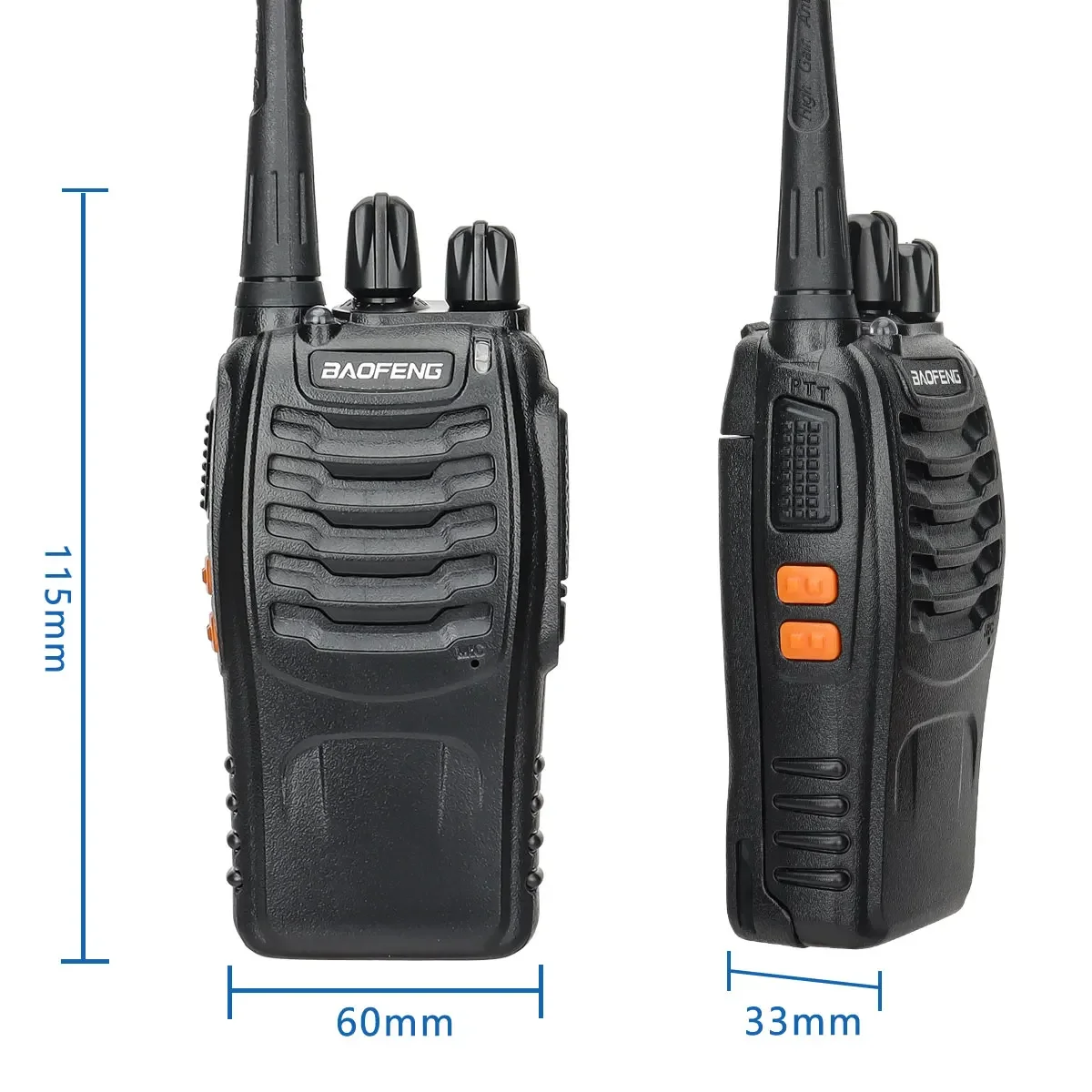 2 pçs baofeng BF-888S v2 walkie talkie banda dupla portátil de longo alcance uhf 400-470mhz usb/ue/eua presunto rádio em dois sentidos para caça