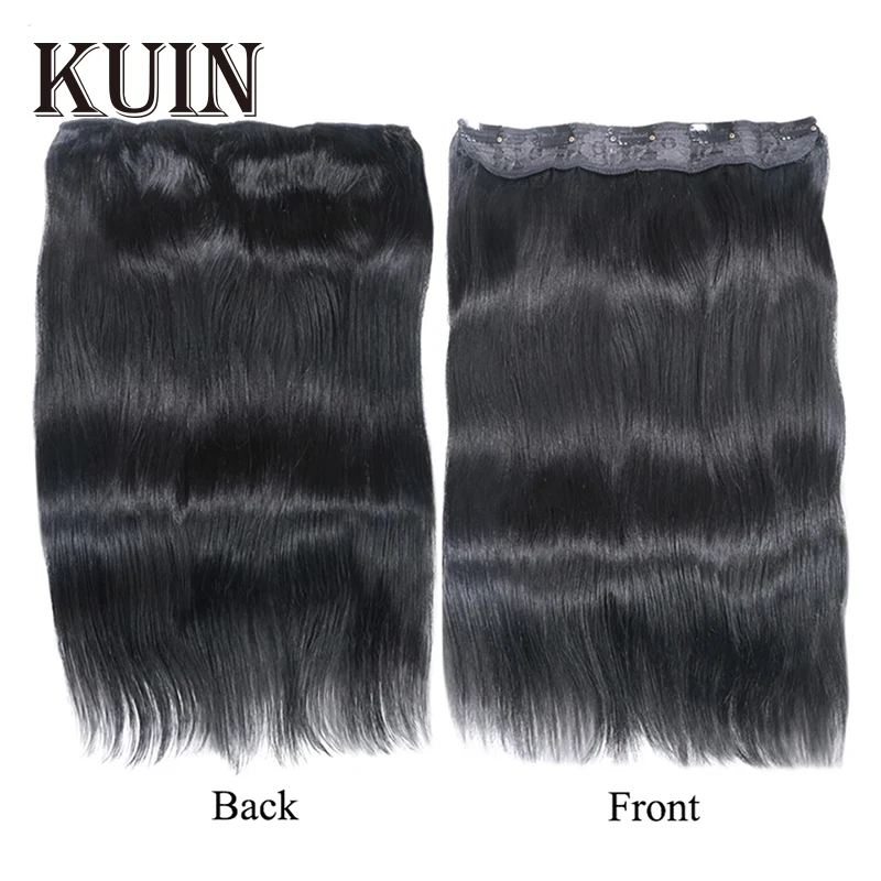 KUIN Hair Straight Clip In One Piece Human Hair Extensions #1#1b #4 #8 #613 #27 #32 Brazilan Remy Hair 10inche With 5 Clips