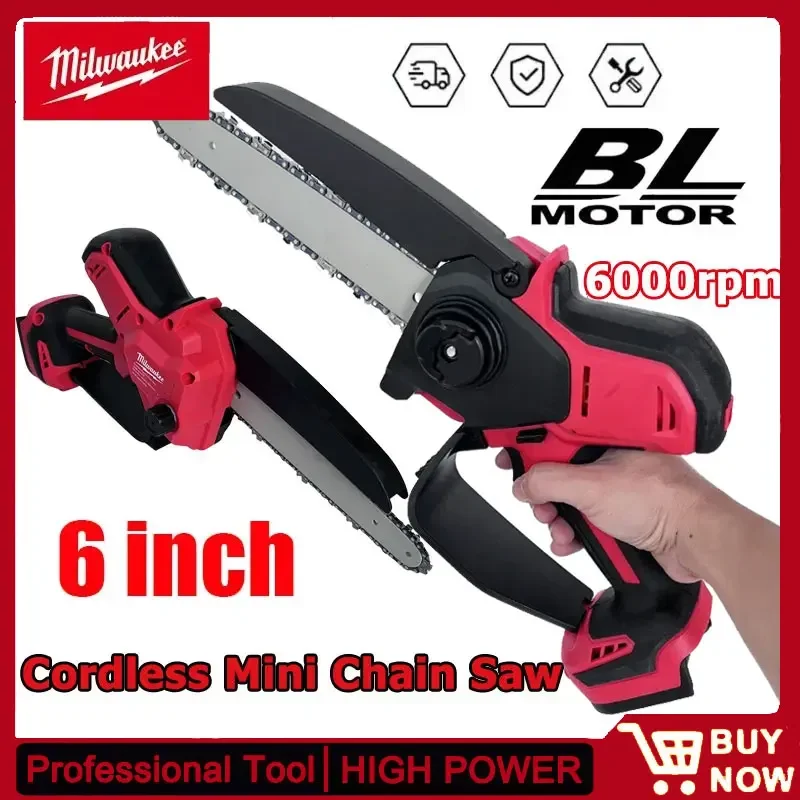 ميلووكي سلسلة المنشار منشار كهربائي صغير لاسلكي يده حديقة تسجيل بالمنشار قطع الخشب أداة السلطة لبطارية 18 فولت