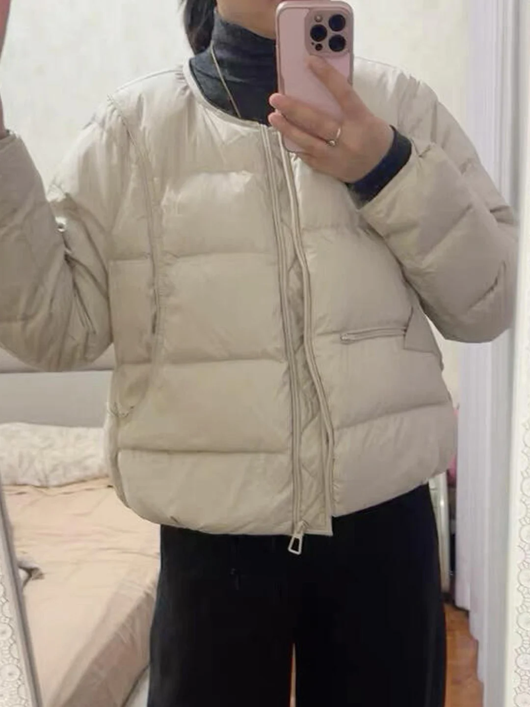 

Модная легкая хлопковая куртка с круглым вырезом, зима 2025, в корейском стиле, универсальная, в стиле «маленький аромат», для повседневной носки, свободного кроя