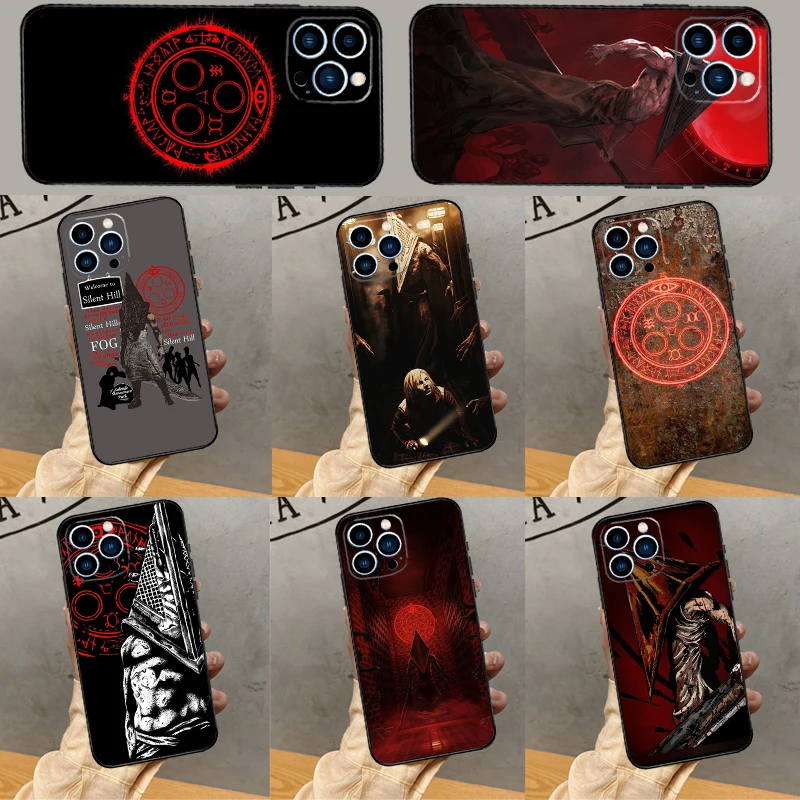 Horror Game Silent Hill Case For iPhone 16 15 14 Pro Max 13 12 Mini 11 Pro Max X XR XS 7 8 Plus Soft Cover Funda