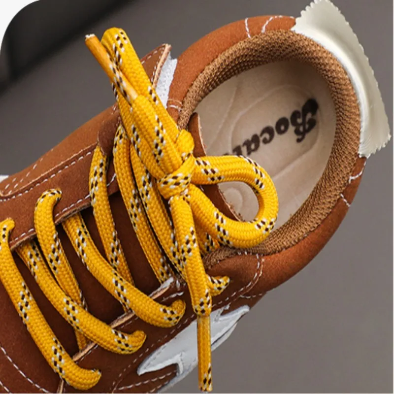 Picture 5: Genuine leather baby walking shoes boys' anti slip functional shoes new girls' toe cap board shoes Kids soft soled casual shoes