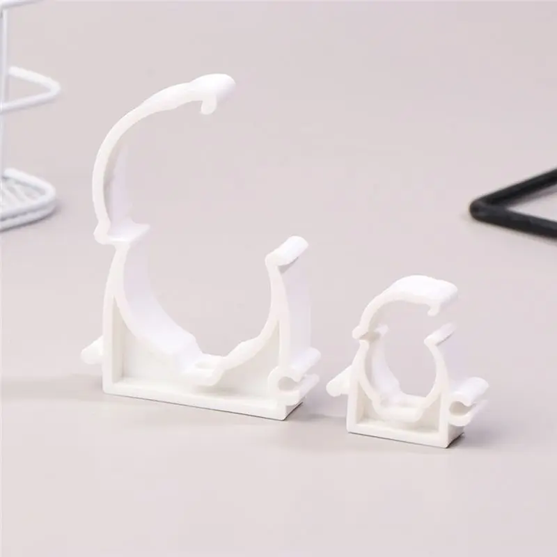 DT17 PPR Water Pipe Clamp Holder 100Pcs for Tube Fittings with Cover, 32mm Diameter Plastic Pipe Clamp for Plumbing