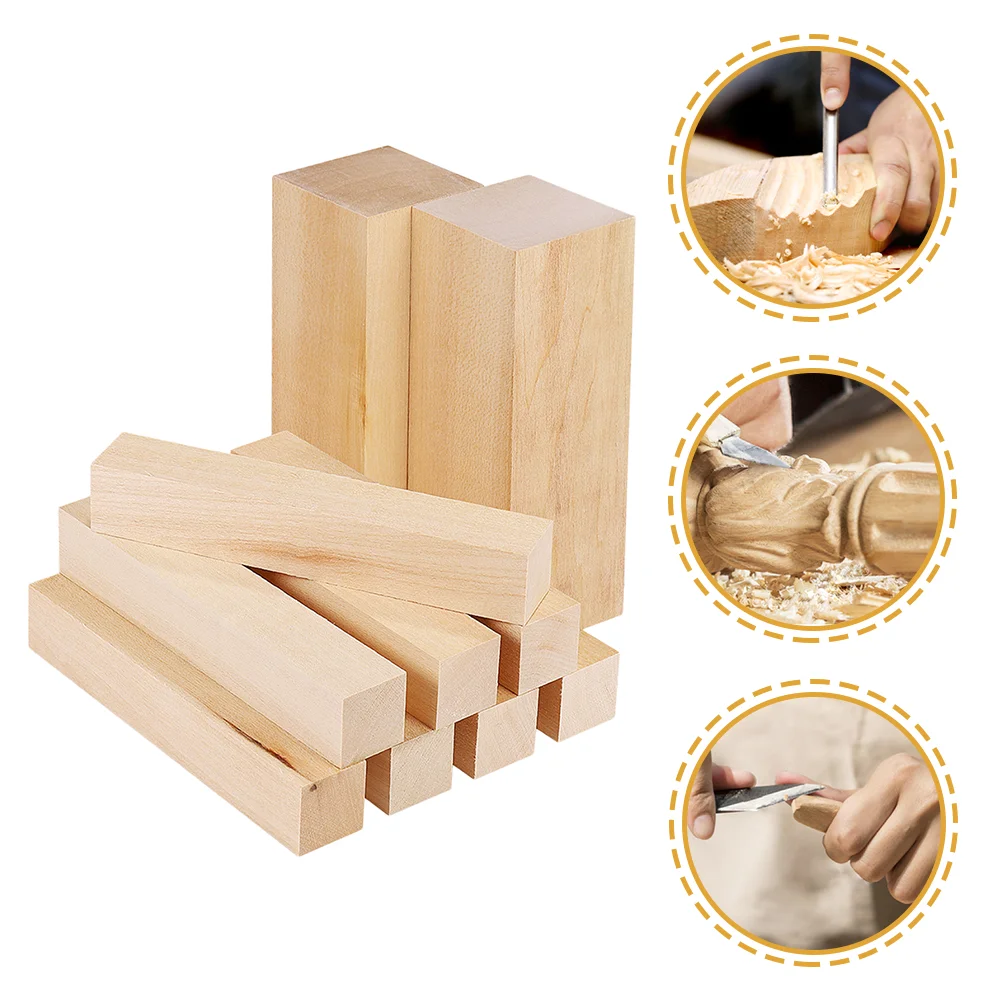 

Unfinished Hardwood Blocks Carved Basswood Strips Wooden Carving Stamp Bamboo Child