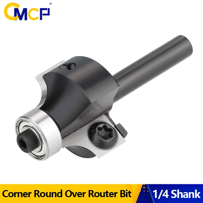 

CMCP 1/4 Shank Corner Round Over Router Bit with Bearing Milling Cutter for Wood Woodwork Tungsten Carbide